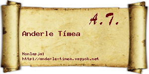 Anderle Tímea névjegykártya